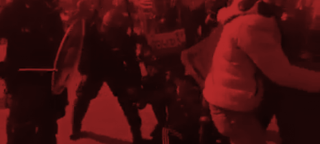 Police operation against workers on strike in front of AlcarUno Levoni