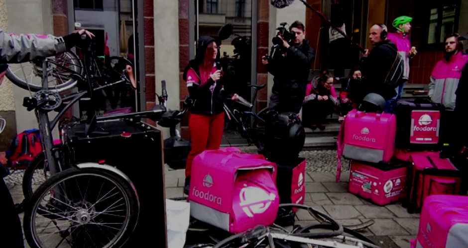 Protest bei Foodora in Berlin