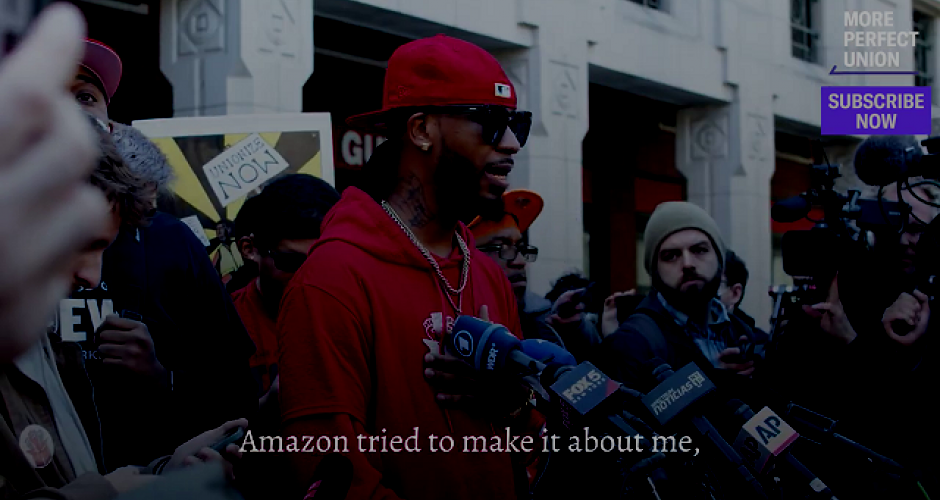 Chris Smalls gives press conference for Amazon Labor Union