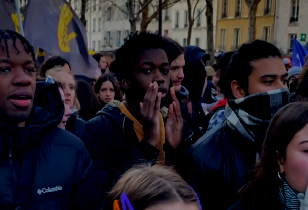 Young demonstrators in Paris January 19, 2023