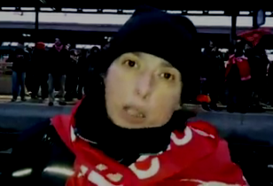 H&M worker at a demonstration for Aldo Milani