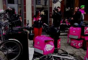Protest bei Foodora in Berlin