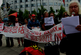 Protest vor der chinesischen Botschaft in Berlin
